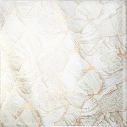 Set 6 panouri decorative autoadezive cu folie de aluminiu, efect marmura,  suprafata acoperita 1.08 m², Naimeed D7113, 60x30 cm, Bej/Gri