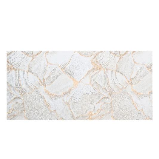 Set 6 panouri decorative autoadezive cu folie de aluminiu, efect marmura,  suprafata acoperita 1.08 m², Naimeed D7113, 60x30 cm, Bej/Gri