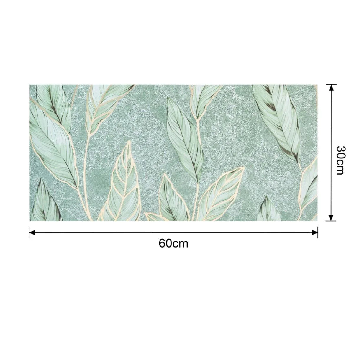 Set 6 panouri decorative autoadezive cu folie de aluminiu, efect marmura,  suprafata acoperita 1.08 m², Naimeed D7115, 60x30 cm, Verde
