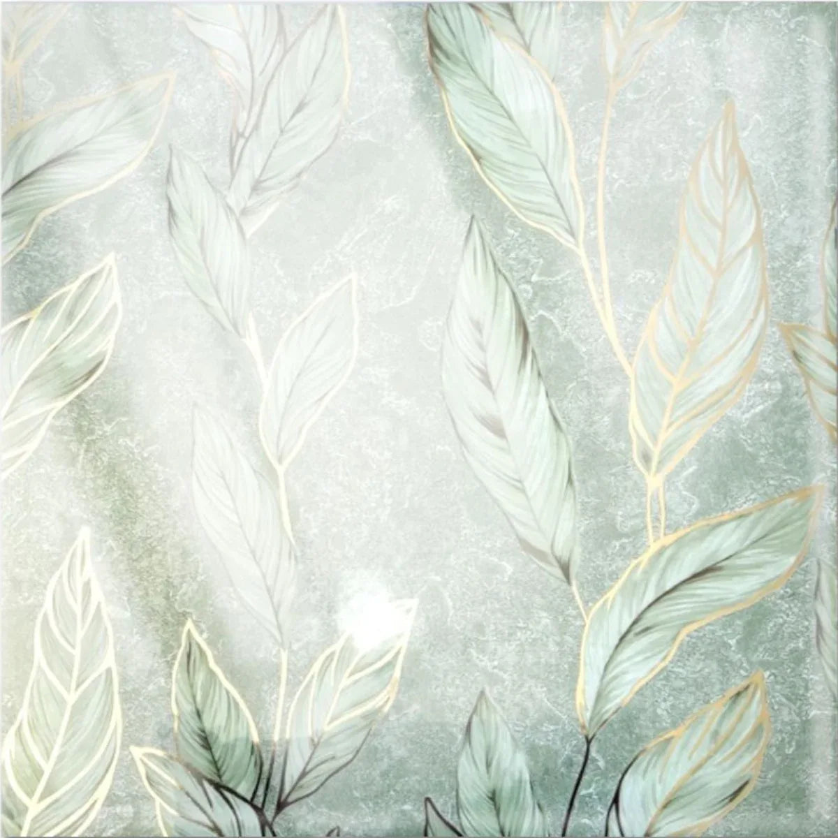 Set 6 panouri decorative autoadezive cu folie de aluminiu, efect marmura,  suprafata acoperita 1.08 m², Naimeed D7115, 60x30 cm, Verde
