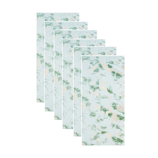 Set 6 panouri decorative autoadezive cu folie de aluminiu, efect marmura,  suprafata acoperita 1.08 m², Naimeed D7117, 60x30 cm, Verde