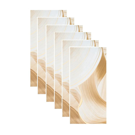 Set 6 panouri decorative autoadezive cu folie de aluminiu, efect marmura,  suprafata acoperita 1.08 m², Naimeed D7119, 60x30 cm, Crem