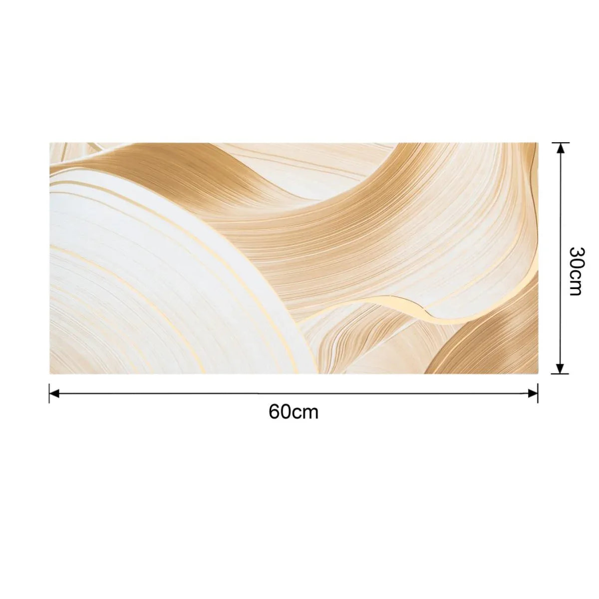 Set 6 panouri decorative autoadezive cu folie de aluminiu, efect marmura,  suprafata acoperita 1.08 m², Naimeed D7119, 60x30 cm, Crem