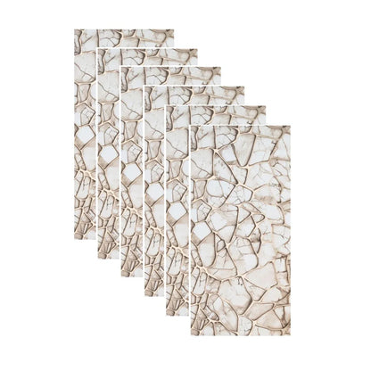 Set 6 panouri decorative autoadezive cu folie de aluminiu, efect marmura,  suprafata acoperita 1.08 m², Naimeed D7120, 60x30 cm, Bej