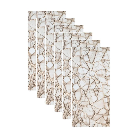 Set 6 panouri decorative autoadezive cu folie de aluminiu, efect marmura,  suprafata acoperita 1.08 m², Naimeed D7120, 60x30 cm, Bej