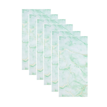 Set 6 panouri decorative autoadezive cu folie de aluminiu, efect marmura,  suprafata acoperita 1.08 m², Naimeed D7122, 60x30 cm, Verde deschis
