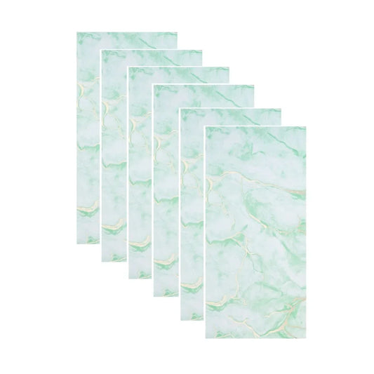 Set 6 panouri decorative autoadezive cu folie de aluminiu, efect marmura,  suprafata acoperita 1.08 m², Naimeed D7122, 60x30 cm, Verde deschis