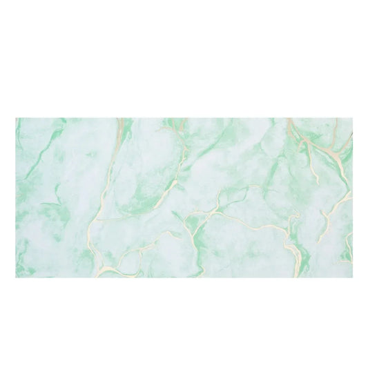 Set 6 panouri decorative autoadezive cu folie de aluminiu, efect marmura,  suprafata acoperita 1.08 m², Naimeed D7122, 60x30 cm, Verde deschis