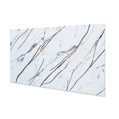 Set 6 panouri decorative autoadezive cu folie de aluminiu, efect marmura,  suprafata acoperita 1.08 m², Naimeed D7123, 60x30 cm, Gri deschis
