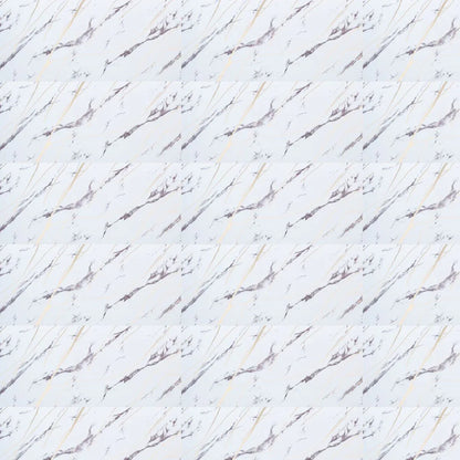 Set 6 panouri decorative autoadezive cu folie de aluminiu, efect marmura,  suprafata acoperita 1.08 m², Naimeed D7124, 60x30 cm, Alb