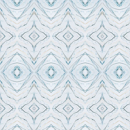 Set 6 panouri decorative autoadezive cu folie de aluminiu, efect marmura,  suprafata acoperita 1.08 m², Naimeed D7125, 60x30 cm, Alb/Albastru