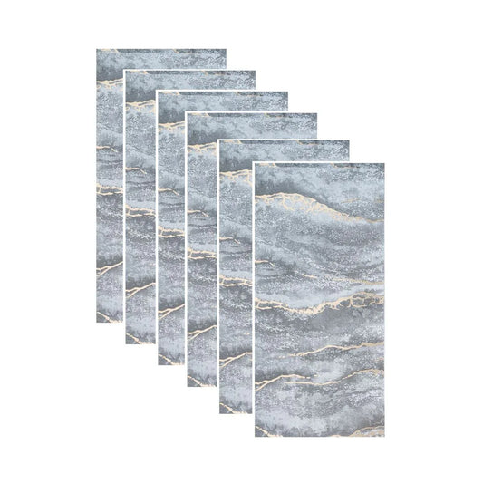 Set 6 panouri decorative autoadezive cu folie de aluminiu, efect marmura,  suprafata acoperita 1.08 m², Naimeed D7126, 60x30 cm, Gri inchis