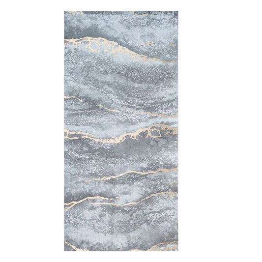 Set 6 panouri decorative autoadezive cu folie de aluminiu, efect marmura,  suprafata acoperita 1.08 m², Naimeed D7126, 60x30 cm, Gri inchis