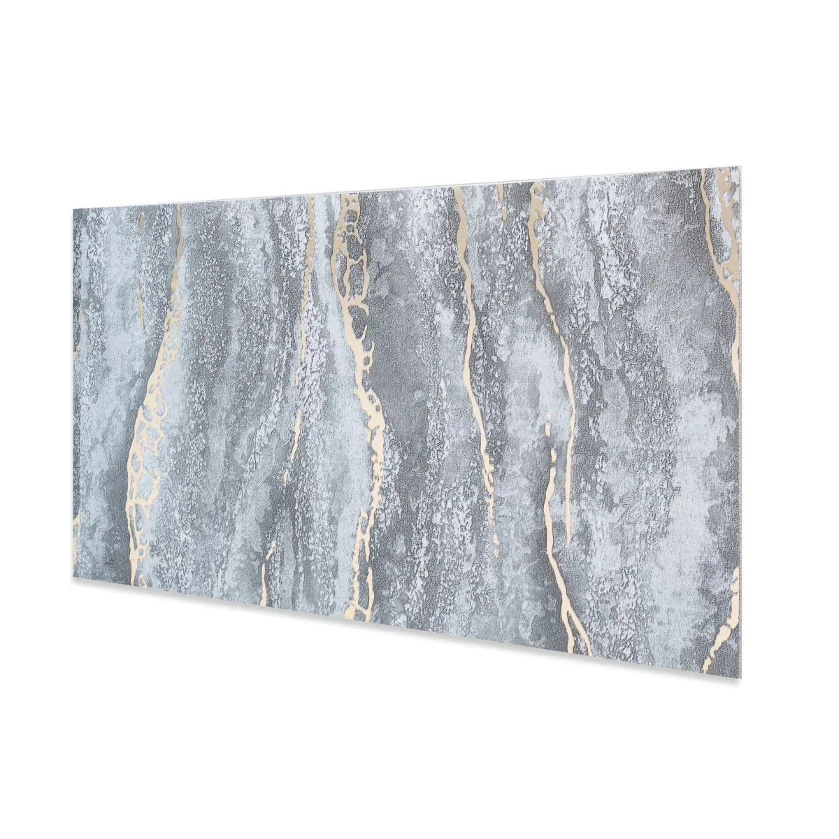Set 6 panouri decorative autoadezive cu folie de aluminiu, efect marmura,  suprafata acoperita 1.08 m², Naimeed D7126, 60x30 cm, Gri inchis