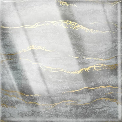 Set 6 panouri decorative autoadezive cu folie de aluminiu, efect marmura,  suprafata acoperita 1.08 m², Naimeed D7126, 60x30 cm, Gri inchis