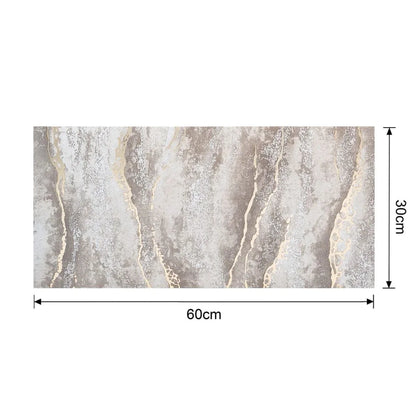 Set 6 panouri decorative autoadezive cu folie de aluminiu, efect marmura,  suprafata acoperita 1.08 m², Naimeed D7128, 60x30 cm, Maro deschis