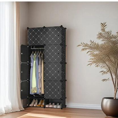 Dulap Modular, 8 Usi, D7134, Negru