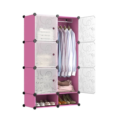 Dulap Modular, 6 Usi, Naimeed D7138, 127x75x37cm, Roz