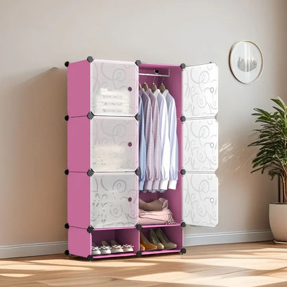 Dulap Modular, 6 Usi, Naimeed D7138, 127x75x37cm, Roz