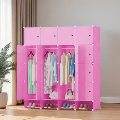 Dulap Modular, 16 Usi, Naimeed D7142, 162x145x37cm, Roz