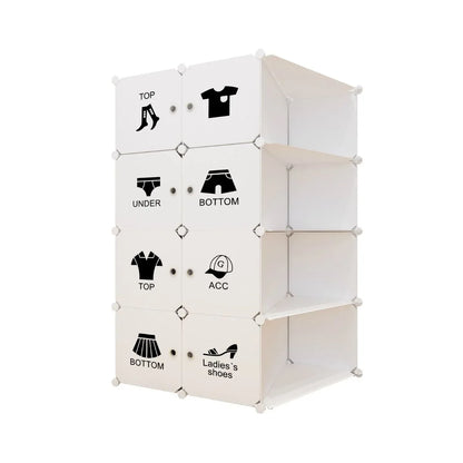 Dulap Modular, 8 Usi, Naimeed D7155, 145x110x37cm , Alb