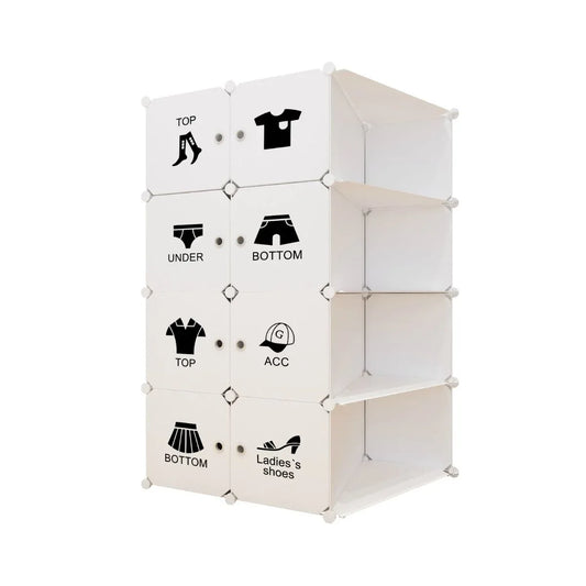 Dulap Modular, 8 Usi, Naimeed D7155, 145x110x37cm , Alb