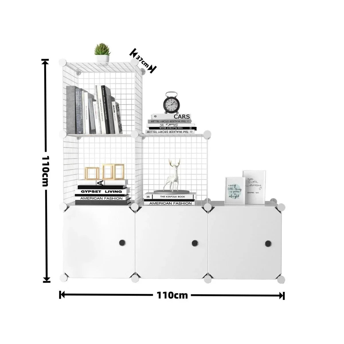 Dulap Modular, 3 Usi, Naimeed D7156, 110x110x37cm , Alb