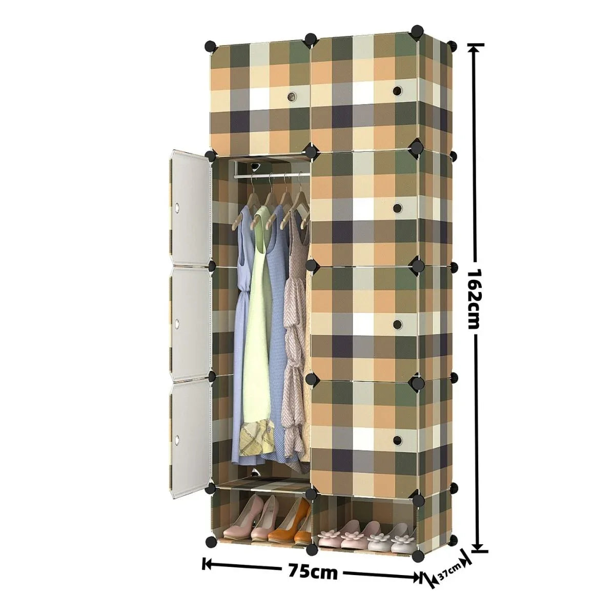 Dulap Modular, 8 Usi, Naimeed D7161, 162x75x37cm ,Verde