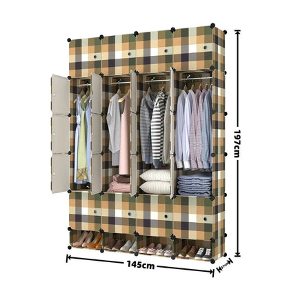 Dulap Modular, 20 Usi, Naimeed D7162, 197x145x37cm ,Verde