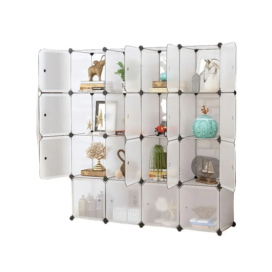 Dulap Modular, 16 Usi, Naimeed D7168, 145x145x37cm , Alb