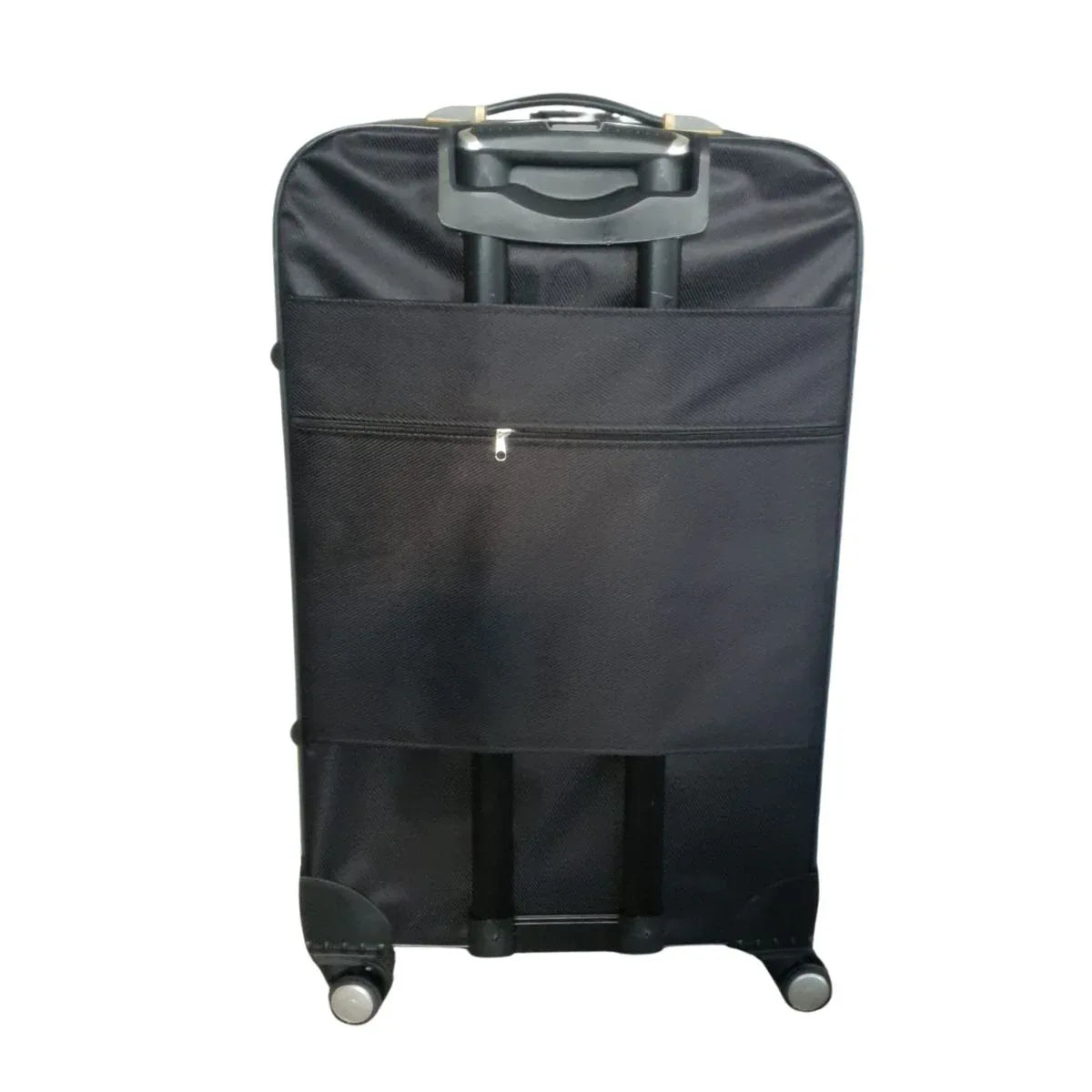 Troler voiaj, Mediu, Naimeed D7180, 4 roti duble 360 grade, material textil, inchidere cifru, Negru, 41x24x66cm