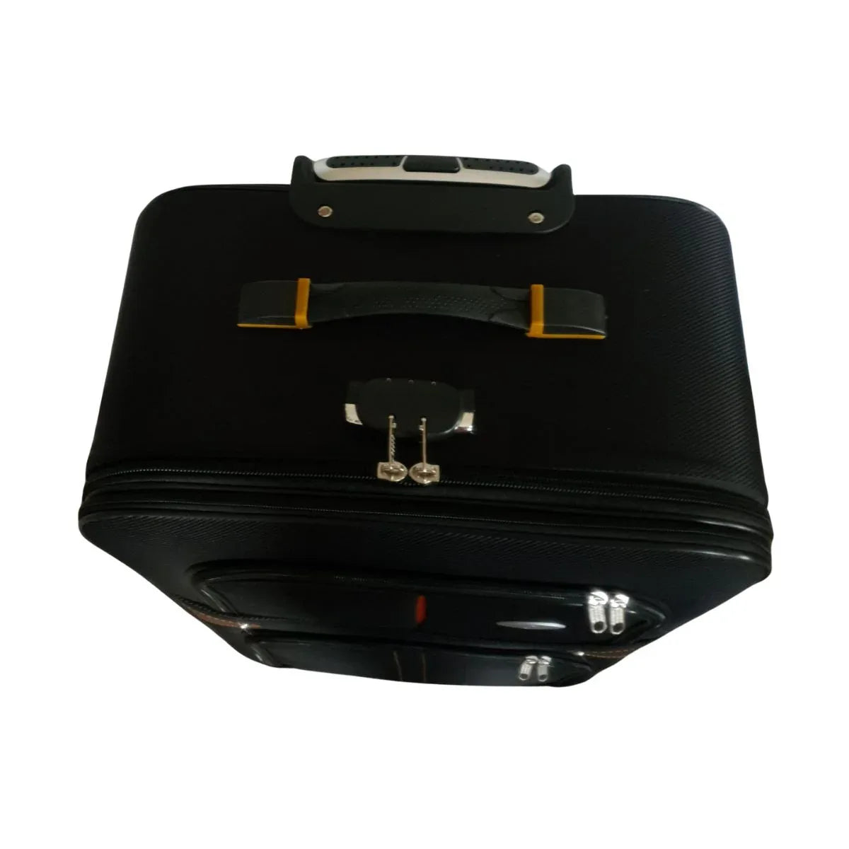 Troler voiaj, Mediu, Naimeed D7180, 4 roti duble 360 grade, material textil, inchidere cifru, Negru, 41x24x66cm
