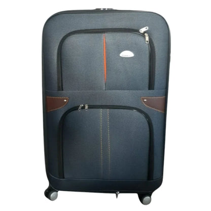 Troler voiaj, Mic, Naimeed D7181, 4 roti duble 360 grade, material textil, inchidere cifru, Gri, 36x22x55cm