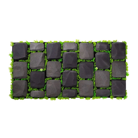 Panou din pietre artificiale, cu iarba,  Naimeed D7195, 100x50 cm