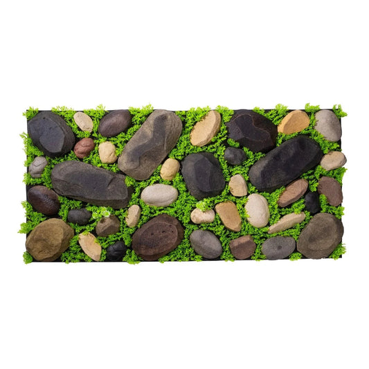 Panou din pietre artificiale, cu iarba,  Naimeed D7196, 100x50 cm