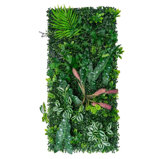 Panou din plante artificiale, cu frunze, Naimeed D7200, Verde, 100X50 cm