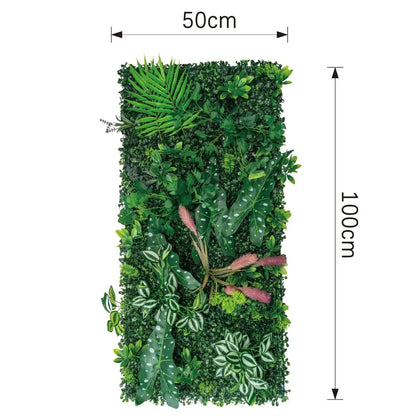 Panou din plante artificiale, cu frunze, Naimeed D7200, Verde, 100X50 cm