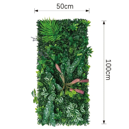 Panou din plante artificiale, cu frunze, Naimeed D7200, Verde, 100X50 cm