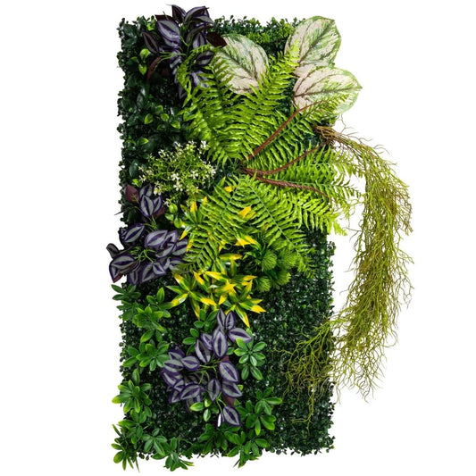 Panou din plante artificiale, cu frunze, Naimeed D7201, Verde, 100X50 cm