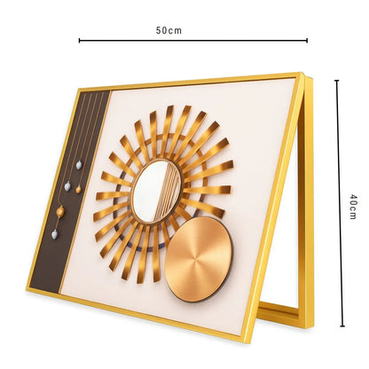Capac tablou pentru contor electric, Naimeed D7262, mascare tablou electric, design modern si elegant, 40x50x4cm, rama aurie