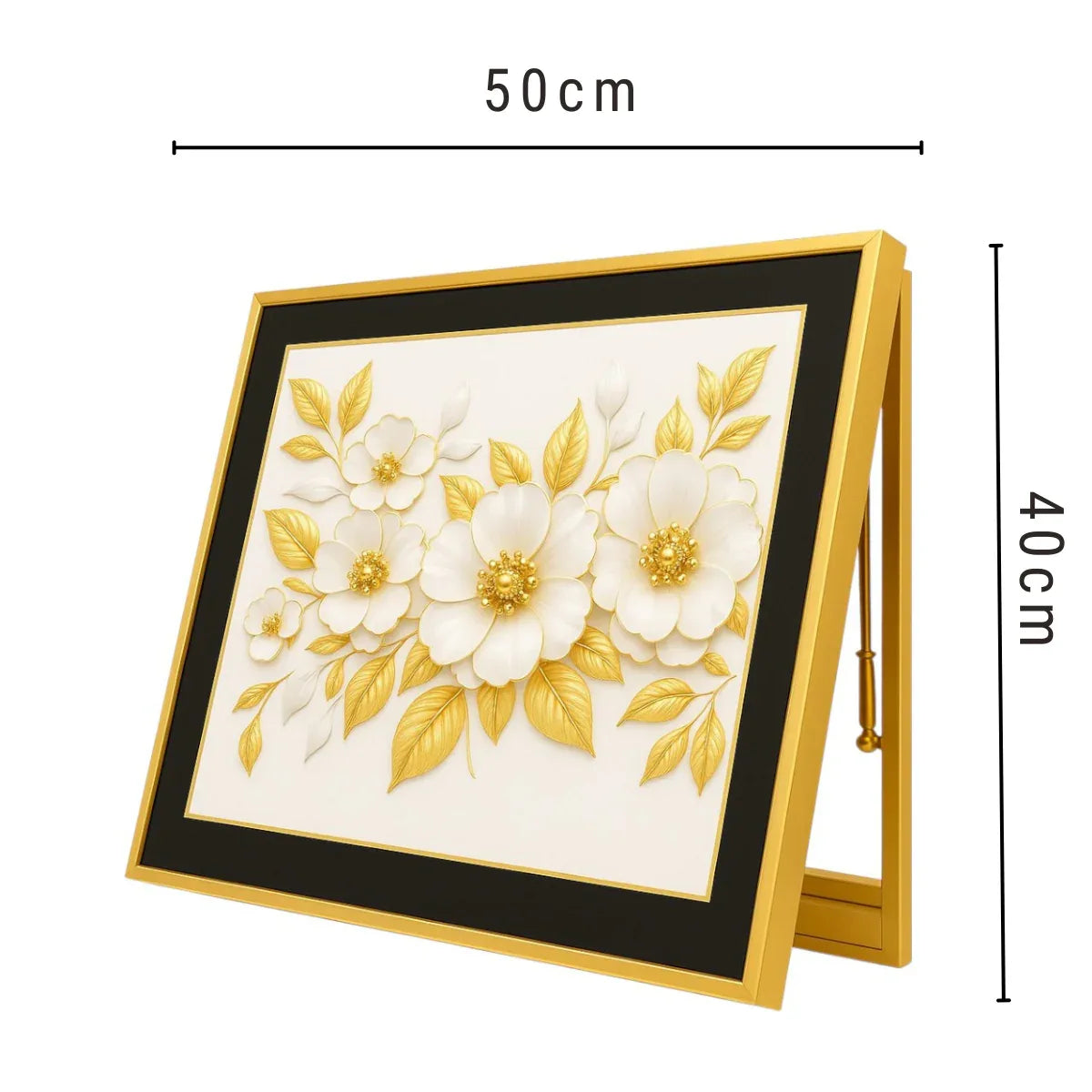 Capac tablou pentru contor electric, Naimeed D7265, mascare tablou electric, design modern si elegant, 40x50x4cm, rama aurie