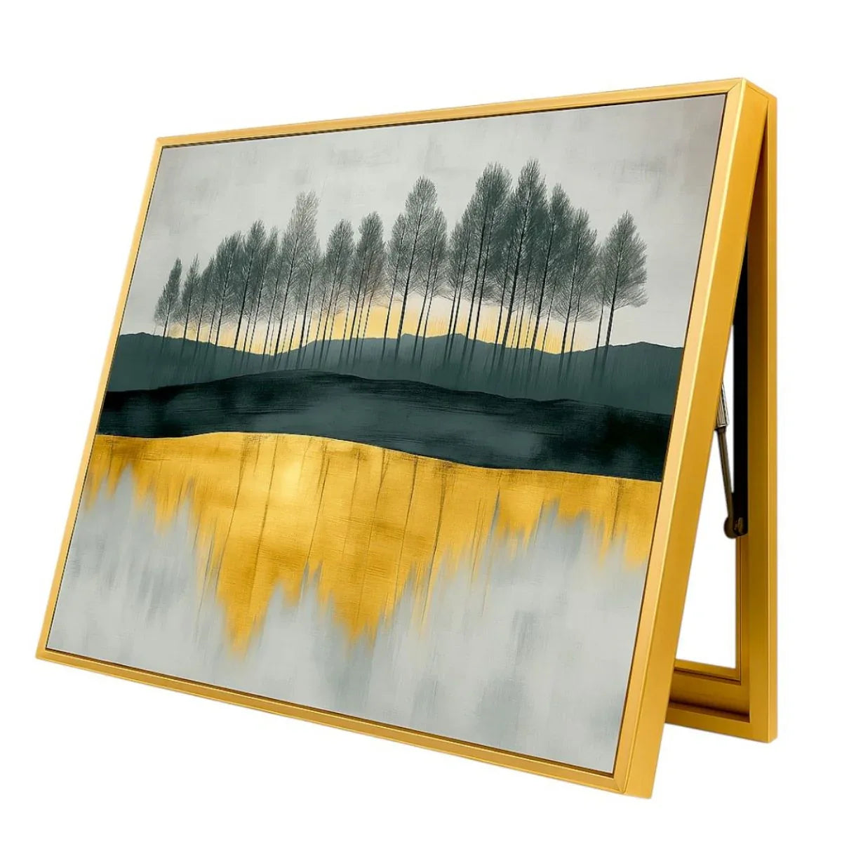 Capac tablou pentru contor electric, Naimeed D7268, mascare tablou electric, design modern si elegant, 40x50x4cm, rama aurie