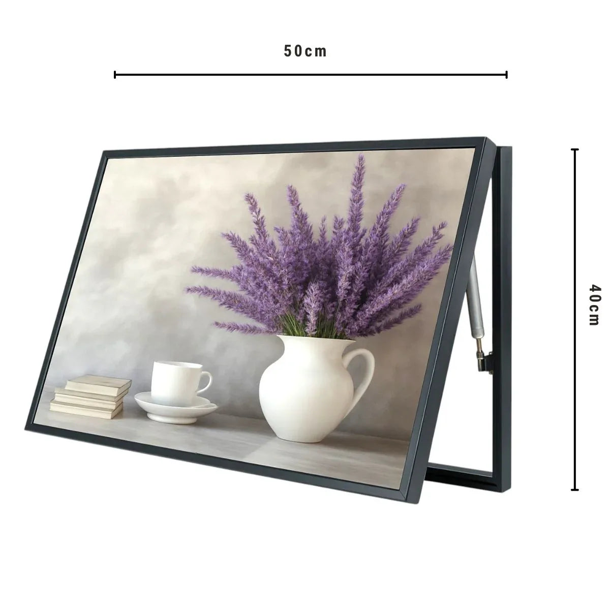 Capac tablou pentru contor electric, Naimeed D7244, mascare tablou electric, design modern si elegant, 40x50x3,8cm, rama neagra