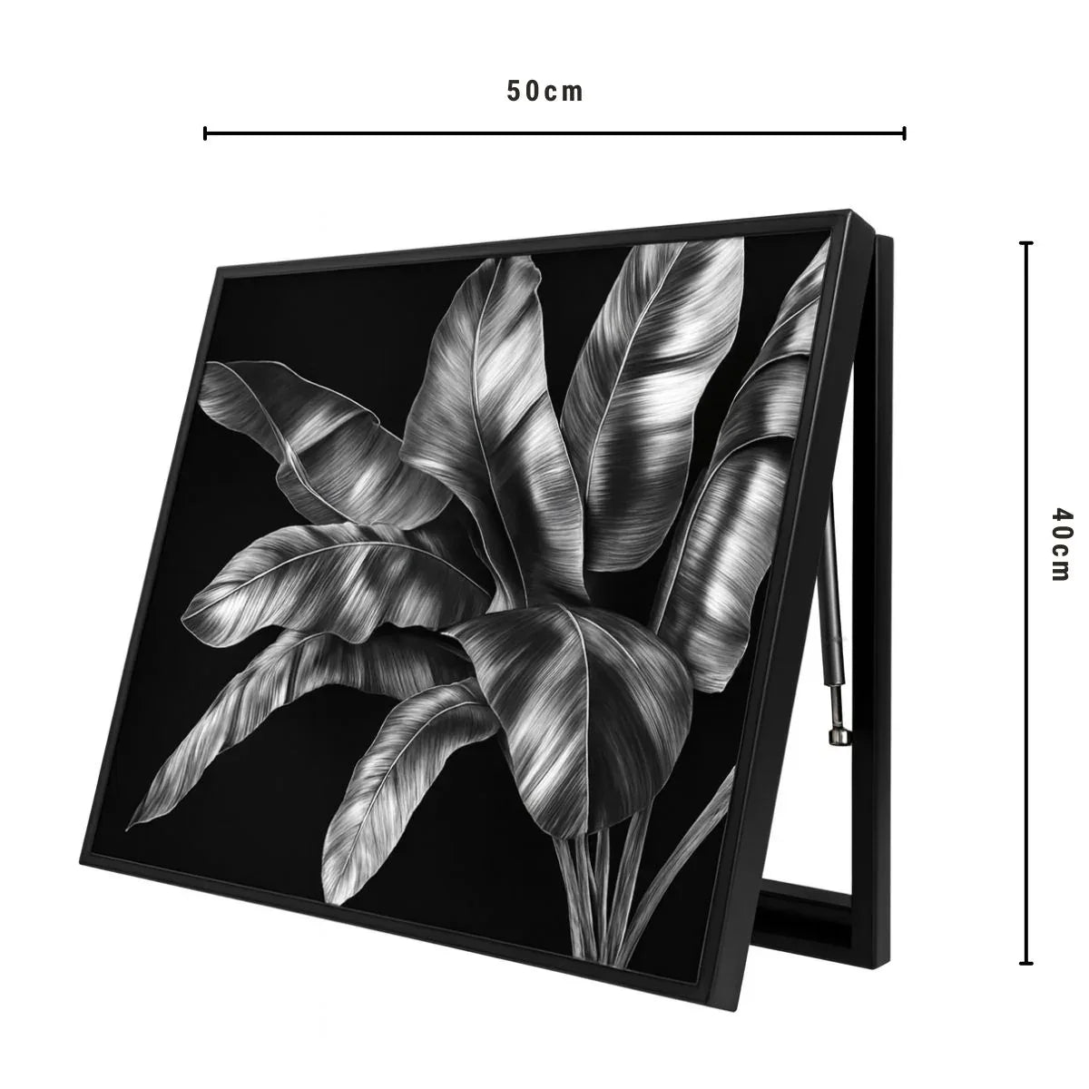 Capac tablou pentru contor electric, Naimeed D7245, mascare tablou electric, design modern si elegant, 40x50x3,8cm, rama neagra