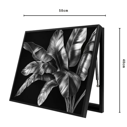 Capac tablou pentru contor electric, Naimeed D7245, mascare tablou electric, design modern si elegant, 40x50x3,8cm, rama neagra