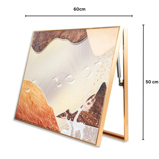 Capac tablou pentru contor electric, Naimeed D7280, mascare tablou electric, design modern si elegant, 50x60x4cm, rama aurie