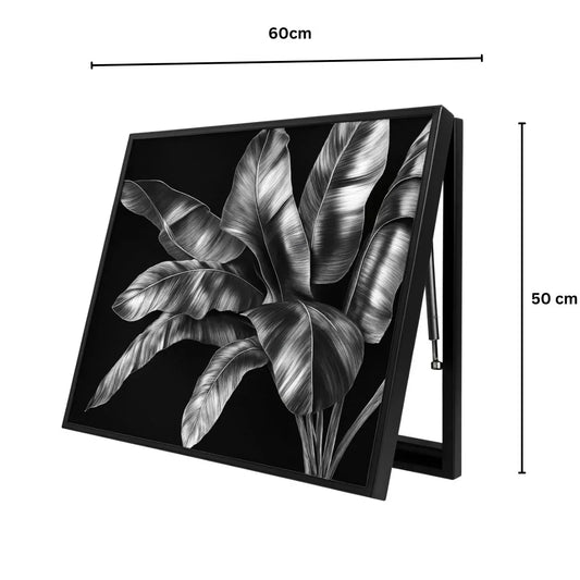 Capac tablou pentru contor electric, Naimeed D7283, mascare tablou electric, design modern si elegant, 50x60x4 cm, rama neagra