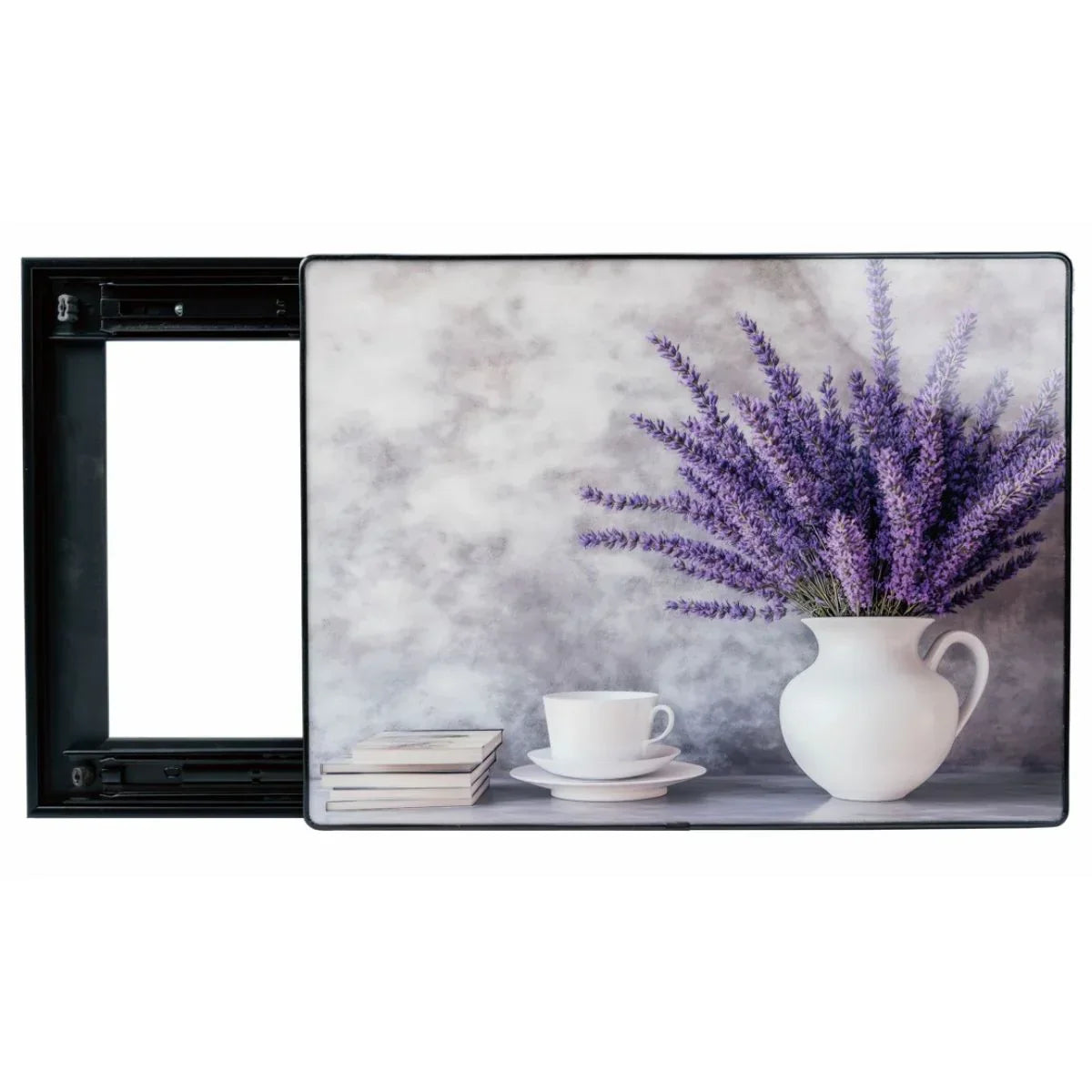 Capac tablou pentru contor electric, Naimeed D7288, mascare tablou electric, design modern si elegant, 30x40x2.8cm, rama neagra