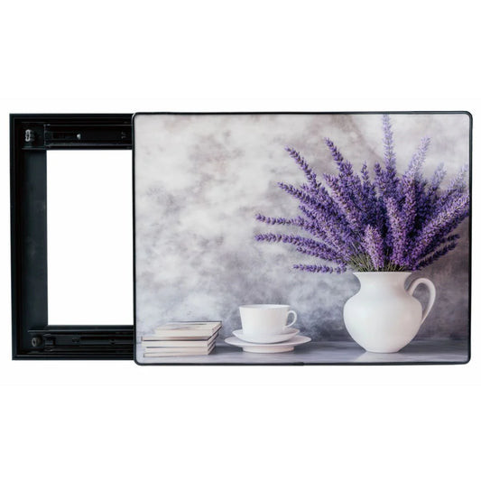 Capac tablou pentru contor electric, Naimeed D7288, mascare tablou electric, design modern si elegant, 30x40x2.8cm, rama neagra