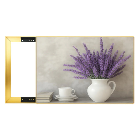 Capac tablou pentru contor electric, Naimeed D7293, mascare tablou electric, design modern si elegant, 40x50x2.8 cm, rama aurie